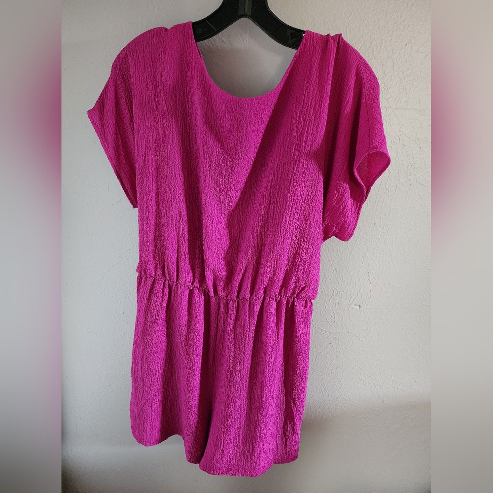 Apt. 9 Fuchsia Short Sleeve Romper